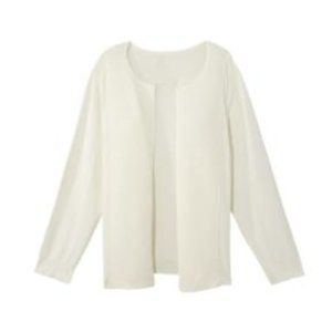 Chelsea and Theodore Cream knit cardigan 2X-3X